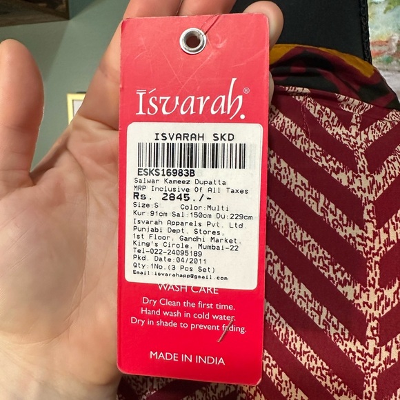 NWT Isvarah Silk Red and Orange Three Quarter Sleeve Dress Size S 🦄 - Picture 5 of 6